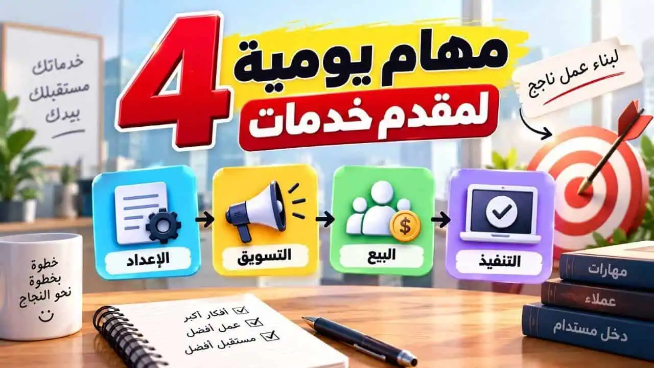 4 مهام يومية يجب أن يركز عليها كل مقدم خدمات لبناء عمل ناجح